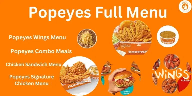 Popeyes Full Menu with Prices, Calories, and Nutrition Facts